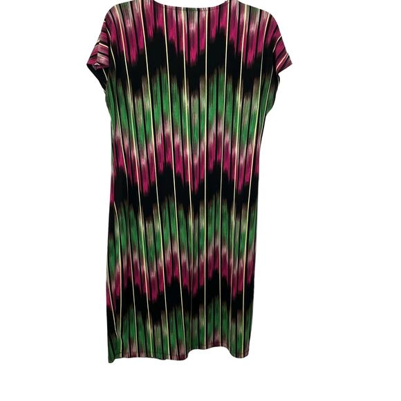 DANA BUCHMAN MIDI SCOOP NECK TUNIC DRESS, WOMENS, M, MULTICOLOR ABSTRACT DESIGN - Picture 4 of 9